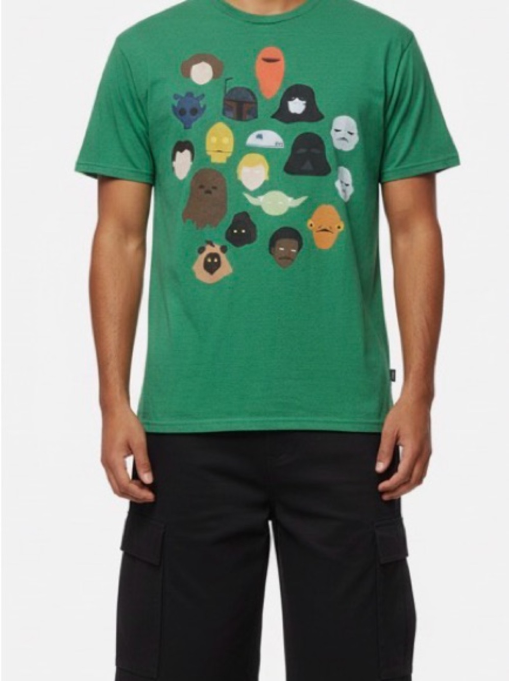 Star Wars Green Short Sleeve Tee with Multicolor Character Icons